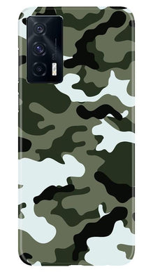 Army Camouflage Mobile Back Case for Vivo iQOO 7  (Design - 108)