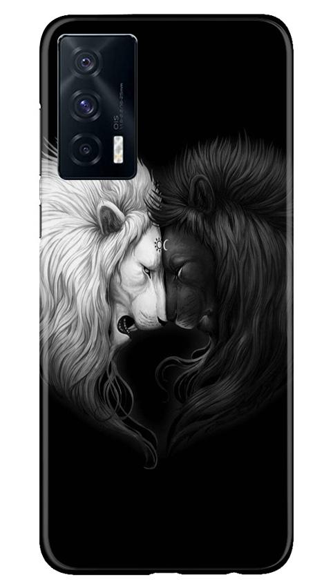 Dark White Lion Case for Vivo iQOO 7  (Design - 140)