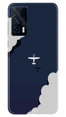 Clouds Plane Mobile Back Case for Vivo iQOO 7 (Design - 196)