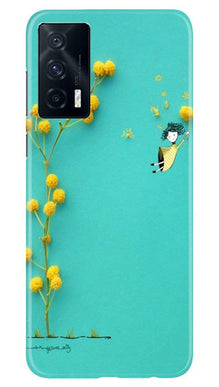 Flowers Girl Mobile Back Case for Vivo iQOO 7 (Design - 216)