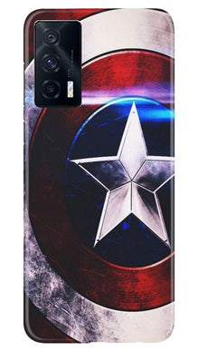 Captain America Shield Mobile Back Case for Vivo iQOO 7 (Design - 250)