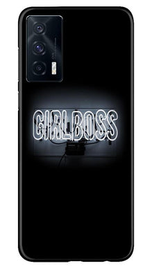 Girl Boss Black Mobile Back Case for Vivo iQOO 7 (Design - 268)