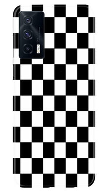 Black White Boxes Mobile Back Case for Vivo iQOO 7 (Design - 372)