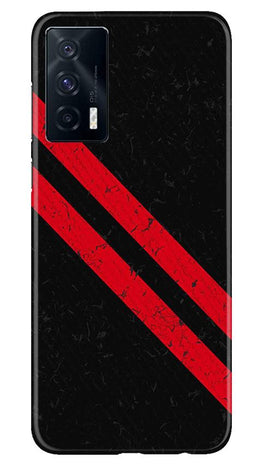 Black Red Pattern Mobile Back Case for Vivo iQOO 7 (Design - 373)