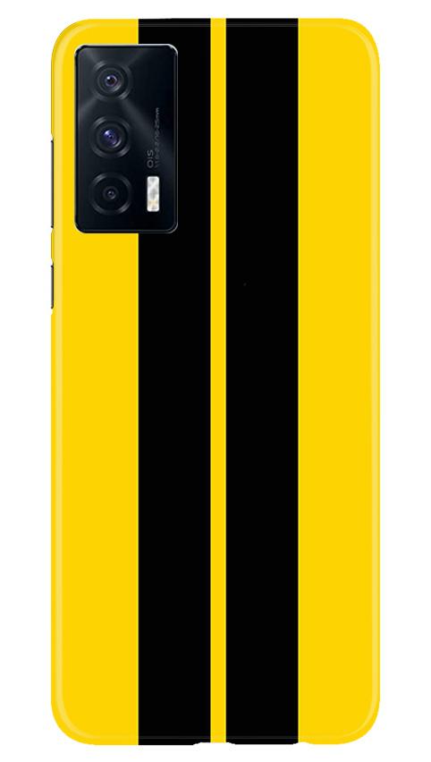 Black Yellow Pattern Mobile Back Case for Vivo iQOO 7 (Design - 377)