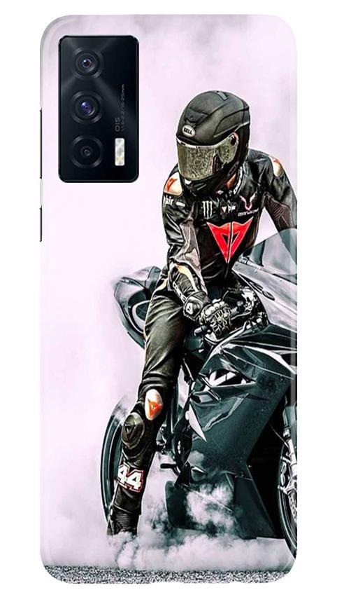 Biker Mobile Back Case for Vivo iQOO 7 (Design - 383)