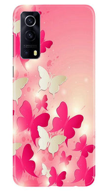 White Pick Butterflies Mobile Back Case for Vivo iQOO Z3 5G (Design - 28)