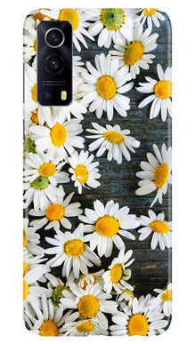 White flowers2 Mobile Back Case for Vivo iQOO Z3 5G (Design - 62)