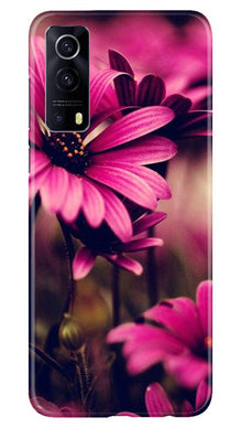 Purple Daisy Mobile Back Case for Vivo iQOO Z3 5G (Design - 65)