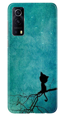 Moon cat Mobile Back Case for Vivo iQOO Z3 5G (Design - 70)