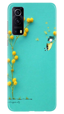 Flowers Girl Mobile Back Case for Vivo iQOO Z3 5G (Design - 216)