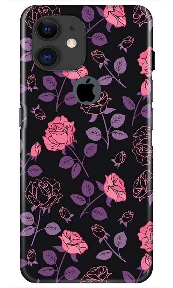 Rose Pattern Case for iPhone 11 Logo Cut
