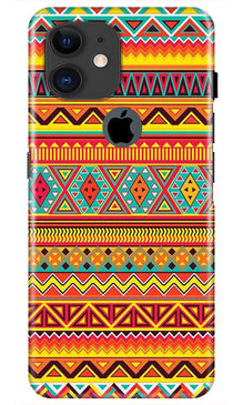 Zigzag line pattern Mobile Back Case for iPhone 11 Logo Cut (Design - 4)