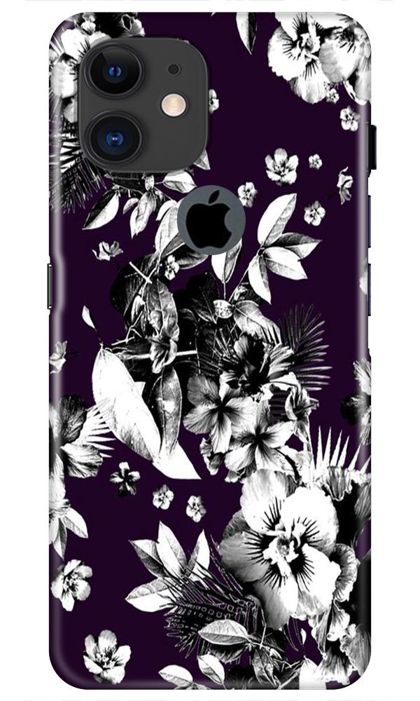 white flowers Case for iPhone 11 Logo Cut