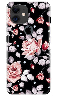 Pink rose Mobile Back Case for iPhone 11 Logo Cut (Design - 12)