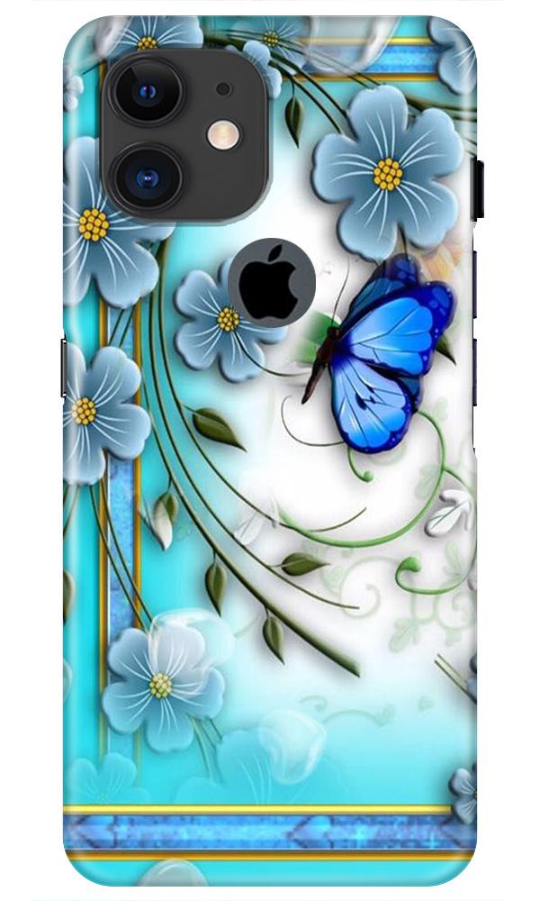 Blue Butterfly Case for iPhone 11 Logo Cut
