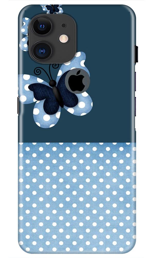 White dots Butterfly Case for iPhone 11 Logo Cut
