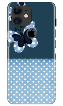 White dots Butterfly Mobile Back Case for iPhone 11 Logo Cut (Design - 31)