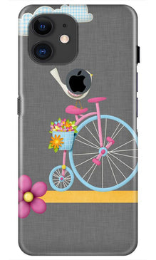 Sparron with cycle Mobile Back Case for iPhone 11 Logo Cut (Design - 34)
