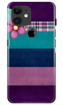 Purple Blue Mobile Back Case for iPhone 11 Logo Cut (Design - 37)