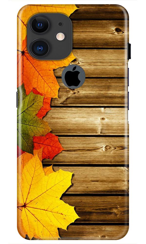 Wooden look3 Case for iPhone 11 Logo Cut