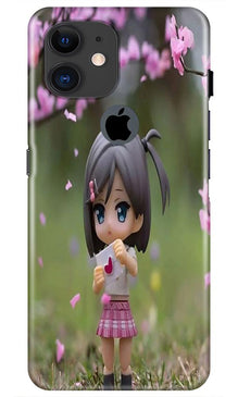 Cute Girl Mobile Back Case for iPhone 11 Logo Cut (Design - 92)