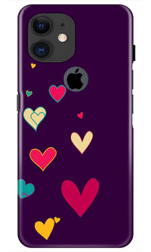 Purple Background Mobile Back Case for iPhone 11 Logo Cut  (Design - 107)