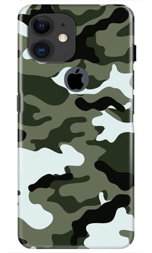 Army Camouflage Mobile Back Case for iPhone 11 Logo Cut  (Design - 108)