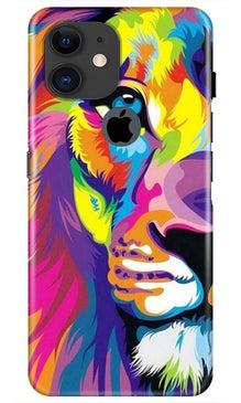 Colorful Lion Mobile Back Case for iPhone 11 Logo Cut  (Design - 110)