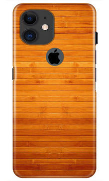 Wooden Look Mobile Back Case for iPhone 11 Logo Cut  (Design - 111)