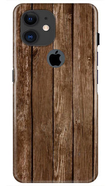 Wooden Look Mobile Back Case for iPhone 11 Logo Cut  (Design - 112)