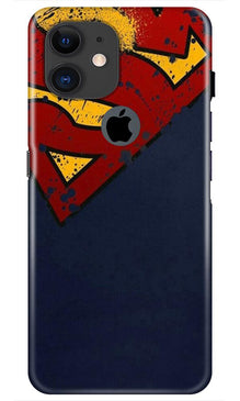 Superman Superhero Mobile Back Case for iPhone 11 Logo Cut  (Design - 125)