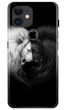 Dark White Lion Mobile Back Case for iPhone 11 Logo Cut  (Design - 140)