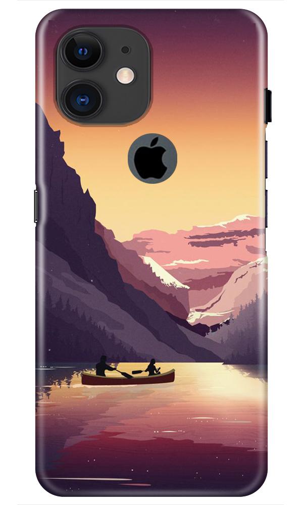 Mountains Boat Case for iPhone 11 Logo Cut (Design - 181)