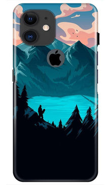 Mountains Mobile Back Case for iPhone 11 Logo Cut (Design - 186)