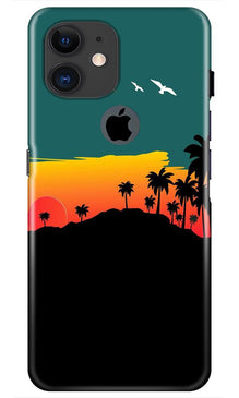 Sky Trees Mobile Back Case for iPhone 11 Logo Cut (Design - 191)