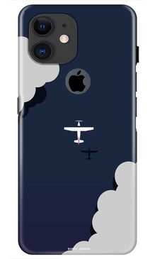 Clouds Plane Mobile Back Case for iPhone 11 Logo Cut (Design - 196)