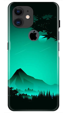 Moon Mountain Mobile Back Case for iPhone 11 Logo Cut (Design - 204)