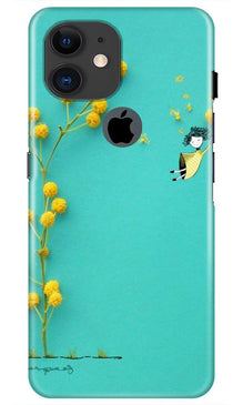 Flowers Girl Mobile Back Case for iPhone 11 Logo Cut (Design - 216)