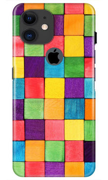 Colorful Square Mobile Back Case for iPhone 11 Logo Cut (Design - 218)
