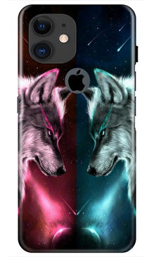 Wolf fight Mobile Back Case for iPhone 11 Logo Cut (Design - 221)
