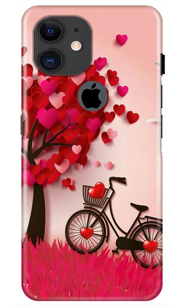 Red Heart Cycle Case for iPhone 11 Logo Cut (Design No. 222)