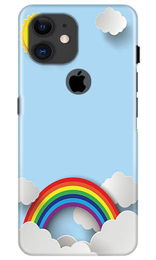 Rainbow Mobile Back Case for iPhone 11 Logo Cut (Design - 225)
