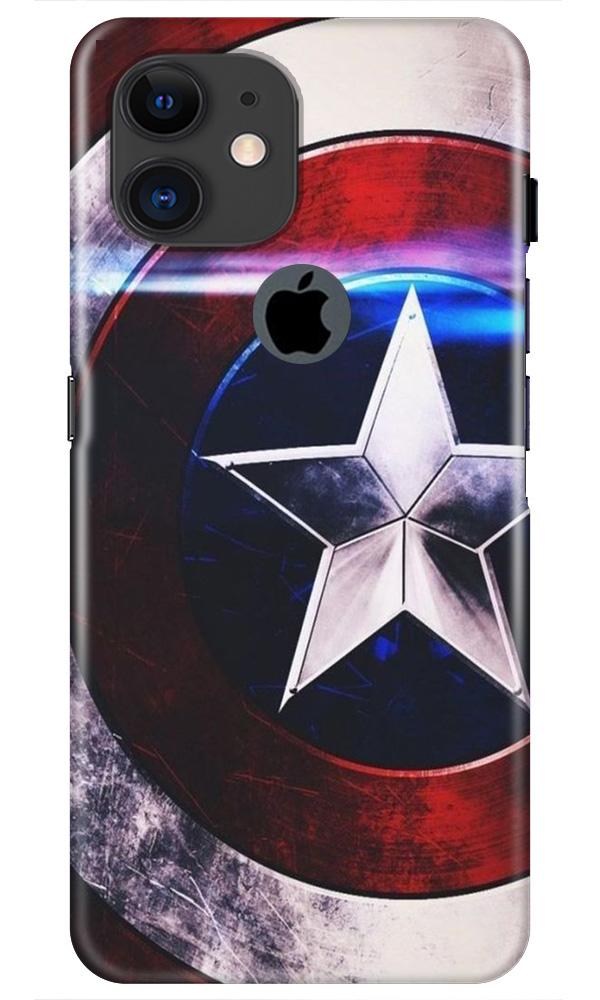 Captain America Shield Case for iPhone 11 Logo Cut (Design No. 250)