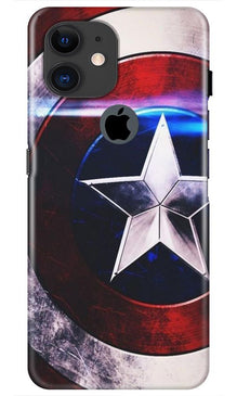 Captain America Shield Mobile Back Case for iPhone 11 Logo Cut (Design - 250)