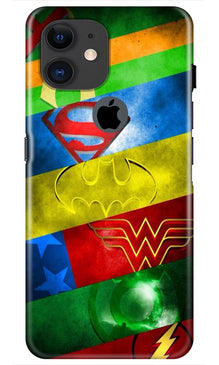 Superheros Logo Mobile Back Case for iPhone 11 Logo Cut (Design - 251)