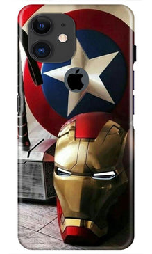 Ironman Captain America Mobile Back Case for iPhone 11 Logo Cut (Design - 254)