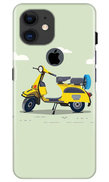 Vintage Scooter Mobile Back Case for iPhone 11 Logo Cut (Design - 260)