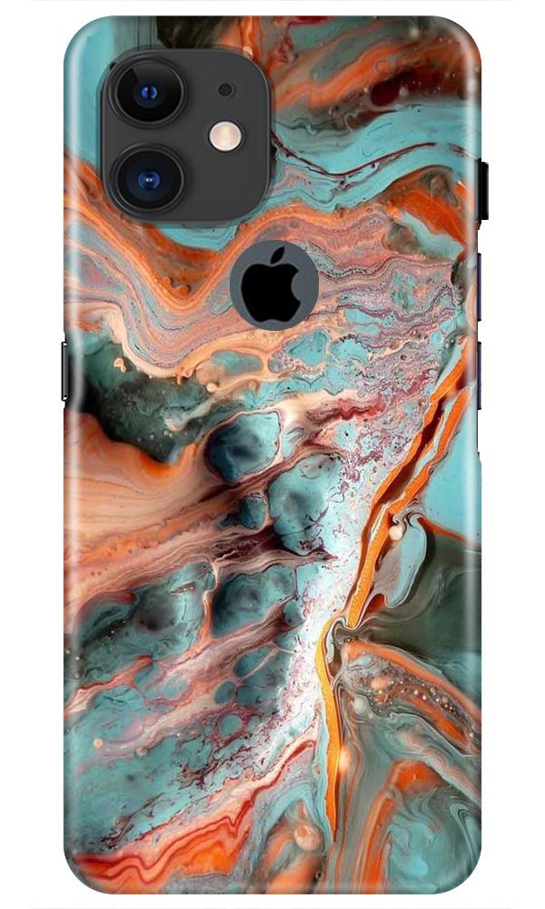Marble Texture Mobile Back Case for iPhone 11 Logo Cut (Design - 309)