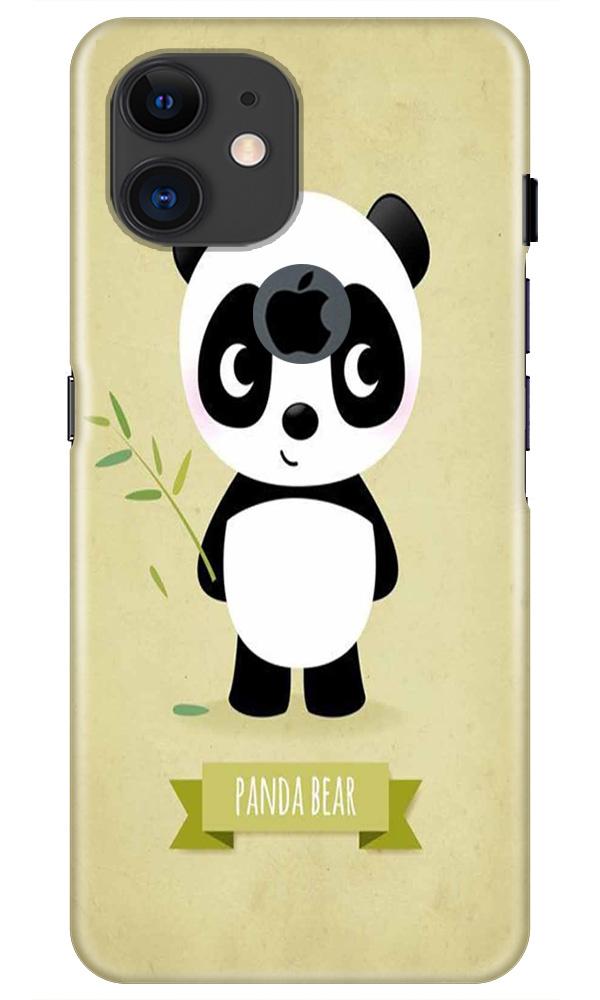 Panda Bear Mobile Back Case for iPhone 11 Logo Cut (Design - 317)